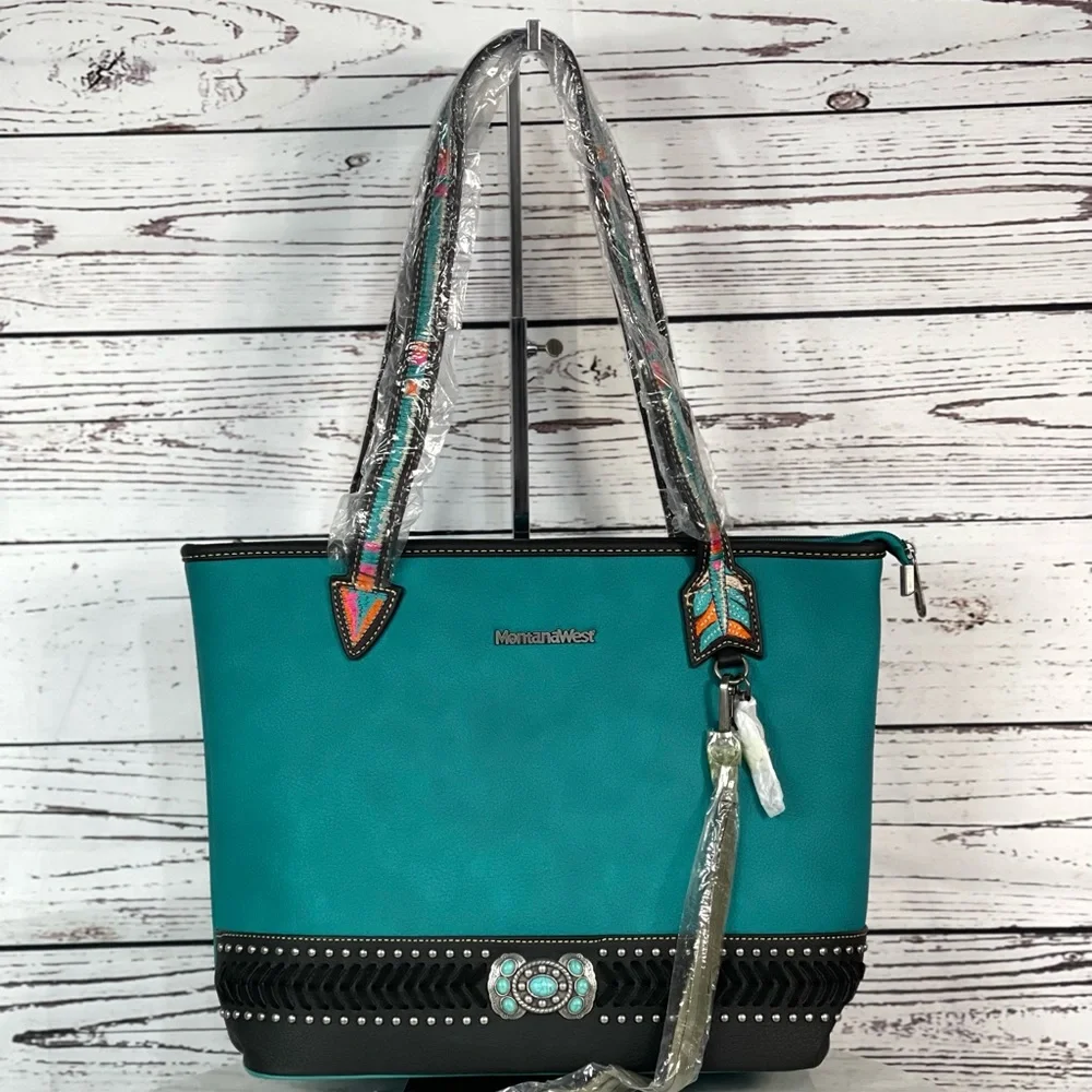 Montana West Concho Collection Concealed Carry Tote - Picture 2 of 8